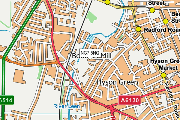 NG7 5NQ map - OS VectorMap District (Ordnance Survey) NG7 5NQ map - OS VectorMap District (Ordnance Survey)