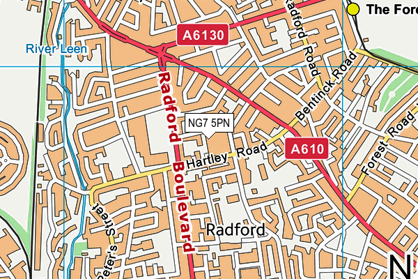 NG7 5PN map - OS VectorMap District (Ordnance Survey) NG7 5PN map - OS VectorMap District (Ordnance Survey)