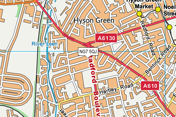 NG7 5QJ map - OS VectorMap District (Ordnance Survey) NG7 5QJ map - OS VectorMap District (Ordnance Survey)