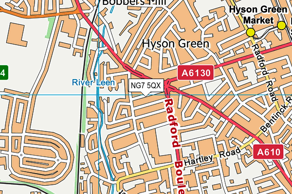 NG7 5QX map - OS VectorMap District (Ordnance Survey) NG7 5QX map - OS VectorMap District (Ordnance Survey)