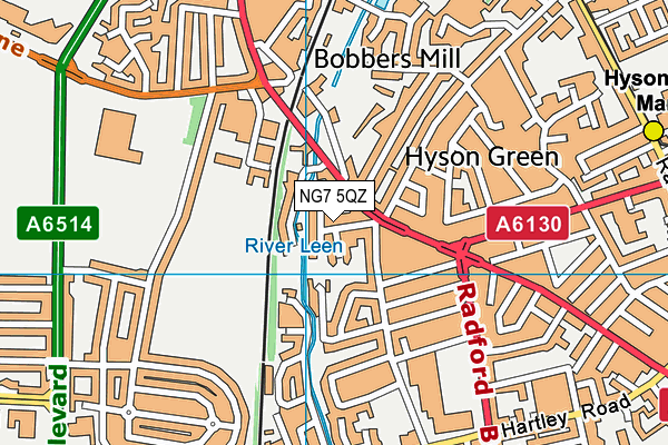 NG7 5QZ map - OS VectorMap District (Ordnance Survey) NG7 5QZ map - OS VectorMap District (Ordnance Survey)