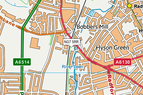 NG7 5RR map - OS VectorMap District (Ordnance Survey) NG7 5RR map - OS VectorMap District (Ordnance Survey)