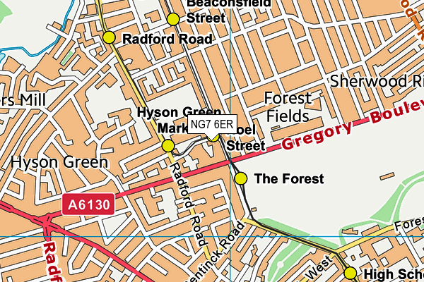 NG7 6ER map - OS VectorMap District (Ordnance Survey) NG7 6ER map - OS VectorMap District (Ordnance Survey)