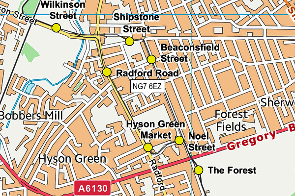 NG7 6EZ map - OS VectorMap District (Ordnance Survey) NG7 6EZ map - OS VectorMap District (Ordnance Survey)