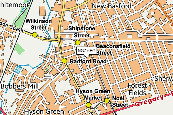 NG7 6FG map - OS VectorMap District (Ordnance Survey) NG7 6FG map - OS VectorMap District (Ordnance Survey)