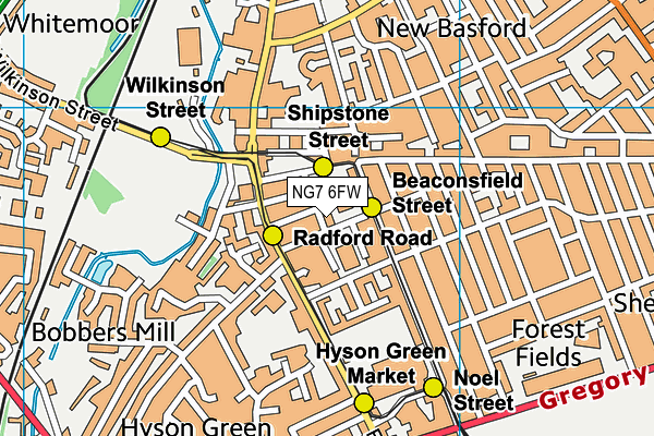 NG7 6FW map - OS VectorMap District (Ordnance Survey) NG7 6FW map - OS VectorMap District (Ordnance Survey)