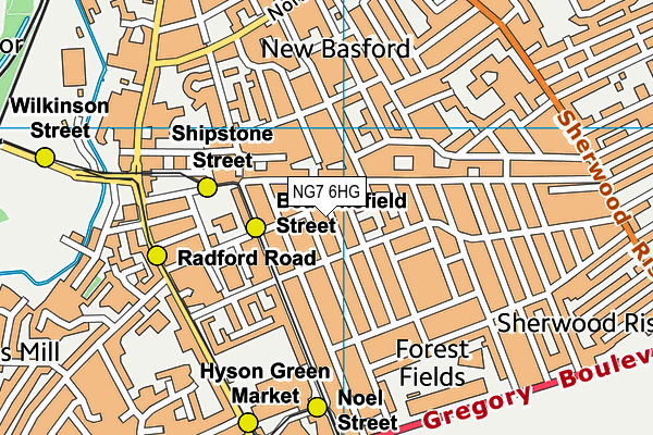 NG7 6HG map - OS VectorMap District (Ordnance Survey) NG7 6HG map - OS VectorMap District (Ordnance Survey)