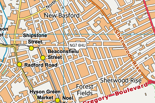 NG7 6HU map - OS VectorMap District (Ordnance Survey)
