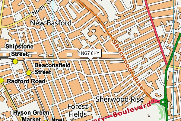 NG7 6HY map - OS VectorMap District (Ordnance Survey) NG7 6HY map - OS VectorMap District (Ordnance Survey)