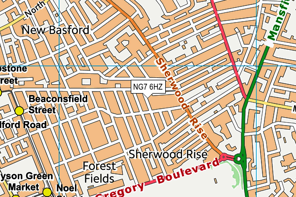 NG7 6HZ map - OS VectorMap District (Ordnance Survey) NG7 6HZ map - OS VectorMap District (Ordnance Survey)
