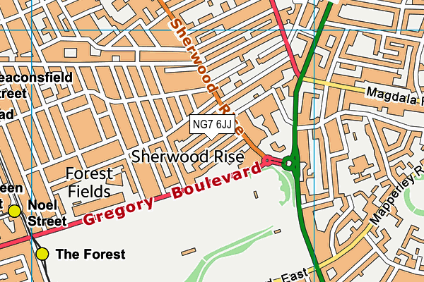 NG7 6JJ map - OS VectorMap District (Ordnance Survey) NG7 6JJ map - OS VectorMap District (Ordnance Survey)