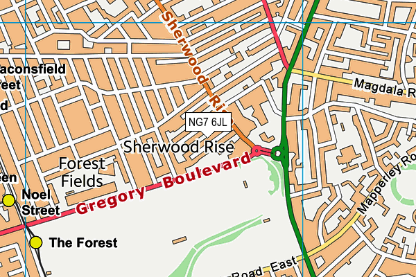 NG7 6JL map - OS VectorMap District (Ordnance Survey) NG7 6JL map - OS VectorMap District (Ordnance Survey)