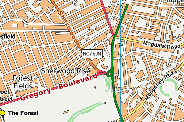 NG7 6JN map - OS VectorMap District (Ordnance Survey) NG7 6JN map - OS VectorMap District (Ordnance Survey)