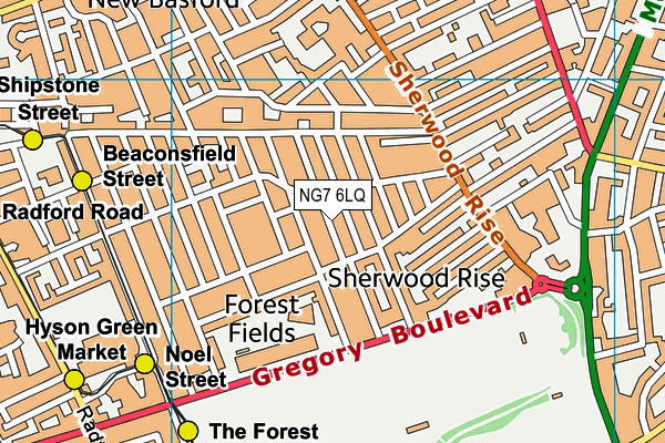 NG7 6LQ map - OS VectorMap District (Ordnance Survey) NG7 6LQ map - OS VectorMap District (Ordnance Survey)