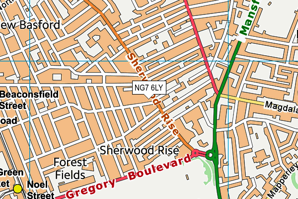 NG7 6LY map - OS VectorMap District (Ordnance Survey) NG7 6LY map - OS VectorMap District (Ordnance Survey)