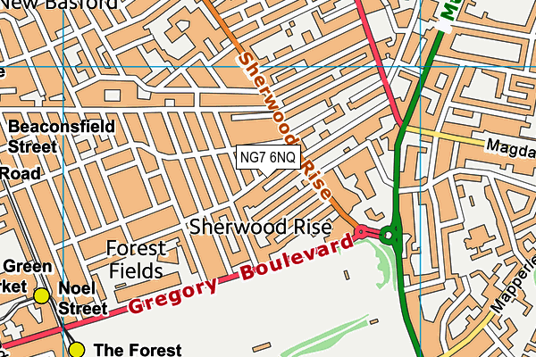 NG7 6NQ map - OS VectorMap District (Ordnance Survey) NG7 6NQ map - OS VectorMap District (Ordnance Survey)