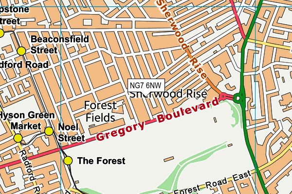 NG7 6NW map - OS VectorMap District (Ordnance Survey) NG7 6NW map - OS VectorMap District (Ordnance Survey)