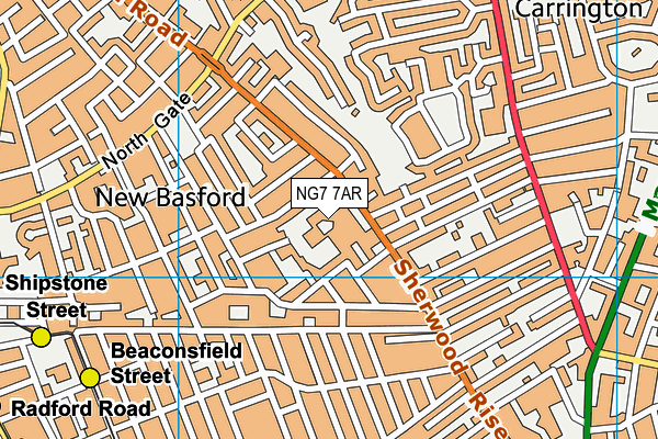 NG7 7AR map - OS VectorMap District (Ordnance Survey)