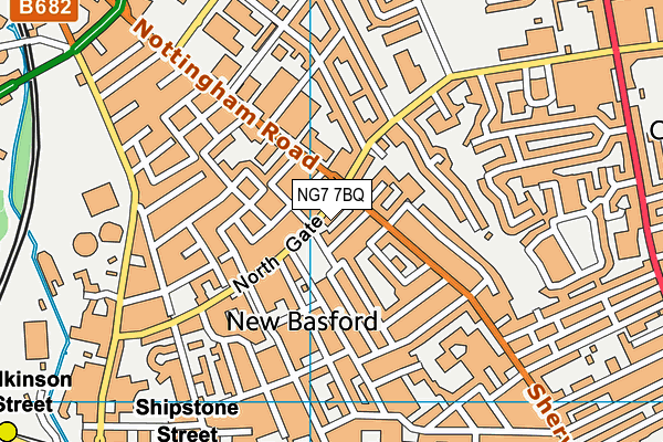 NG7 7BQ map - OS VectorMap District (Ordnance Survey) NG7 7BQ map - OS VectorMap District (Ordnance Survey)