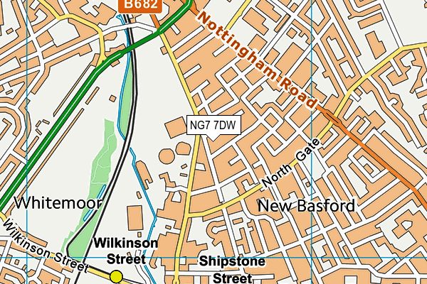 NG7 7DW map - OS VectorMap District (Ordnance Survey) NG7 7DW map - OS VectorMap District (Ordnance Survey)