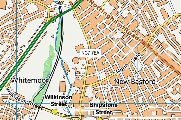 NG7 7EA map - OS VectorMap District (Ordnance Survey) NG7 7EA map - OS VectorMap District (Ordnance Survey)