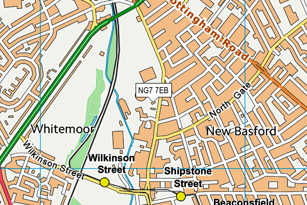 NG7 7EB map - OS VectorMap District (Ordnance Survey) NG7 7EB map - OS VectorMap District (Ordnance Survey)