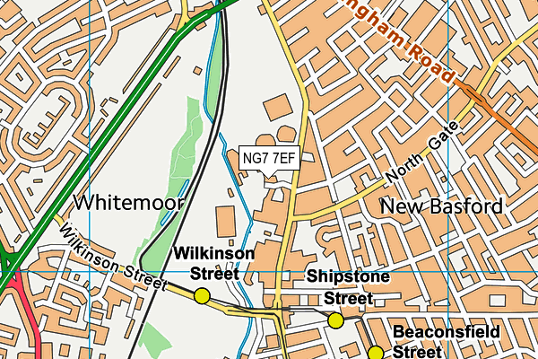 NG7 7EF map - OS VectorMap District (Ordnance Survey) NG7 7EF map - OS VectorMap District (Ordnance Survey)