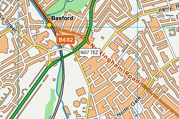 NG7 7EZ map - OS VectorMap District (Ordnance Survey) NG7 7EZ map - OS VectorMap District (Ordnance Survey)
