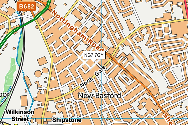 NG7 7GY map - OS VectorMap District (Ordnance Survey) NG7 7GY map - OS VectorMap District (Ordnance Survey)