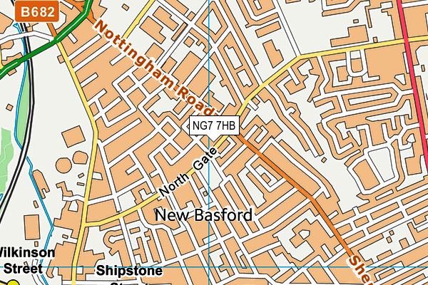 NG7 7HB map - OS VectorMap District (Ordnance Survey) NG7 7HB map - OS VectorMap District (Ordnance Survey)