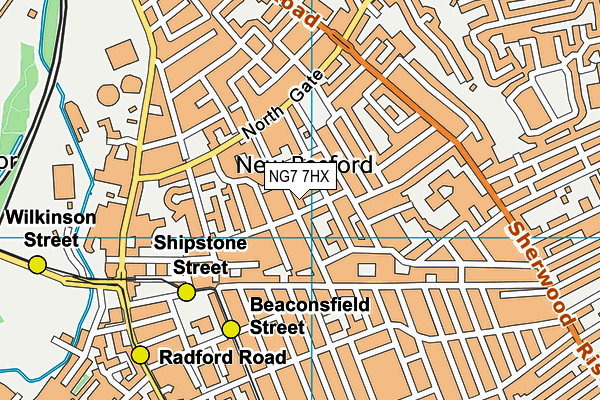 NG7 7HX map - OS VectorMap District (Ordnance Survey) NG7 7HX map - OS VectorMap District (Ordnance Survey)