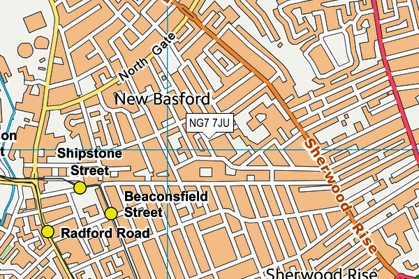 NG7 7JU map - OS VectorMap District (Ordnance Survey) NG7 7JU map - OS VectorMap District (Ordnance Survey)