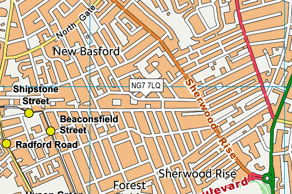 NG7 7LQ map - OS VectorMap District (Ordnance Survey) NG7 7LQ map - OS VectorMap District (Ordnance Survey)