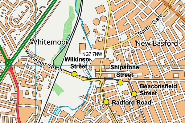 NG7 7NW map - OS VectorMap District (Ordnance Survey) NG7 7NW map - OS VectorMap District (Ordnance Survey)
