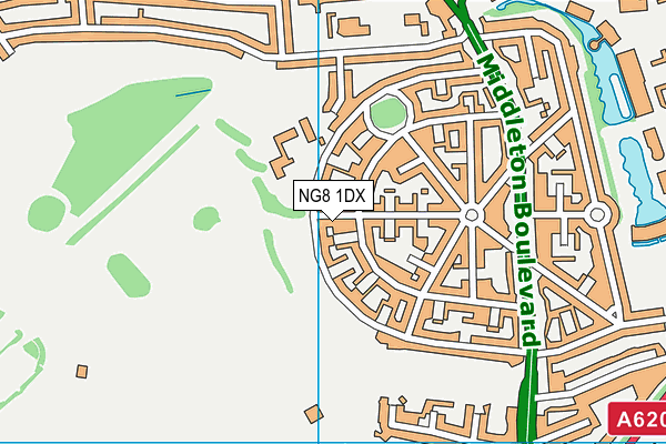 NG8 1DX map - OS VectorMap District (Ordnance Survey) NG8 1DX map - OS VectorMap District (Ordnance Survey)