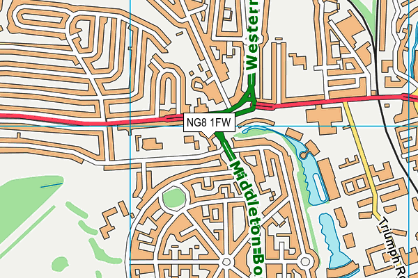 NG8 1FW map - OS VectorMap District (Ordnance Survey) NG8 1FW map - OS VectorMap District (Ordnance Survey)