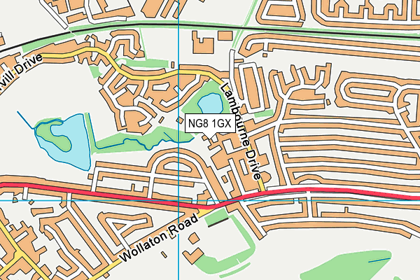 NG8 1GX map - OS VectorMap District (Ordnance Survey) NG8 1GX map - OS VectorMap District (Ordnance Survey)