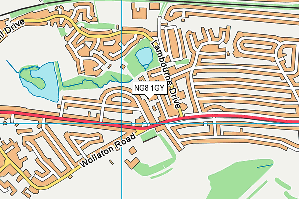 NG8 1GY map - OS VectorMap District (Ordnance Survey) NG8 1GY map - OS VectorMap District (Ordnance Survey)