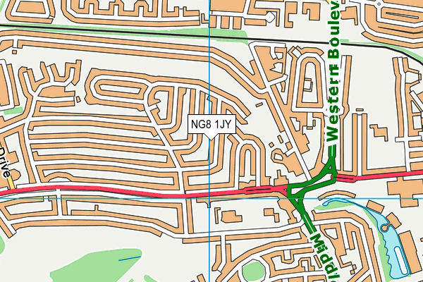 NG8 1JY map - OS VectorMap District (Ordnance Survey) NG8 1JY map - OS VectorMap District (Ordnance Survey)