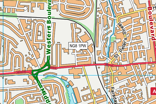 NG8 1PW map - OS VectorMap District (Ordnance Survey) NG8 1PW map - OS VectorMap District (Ordnance Survey)
