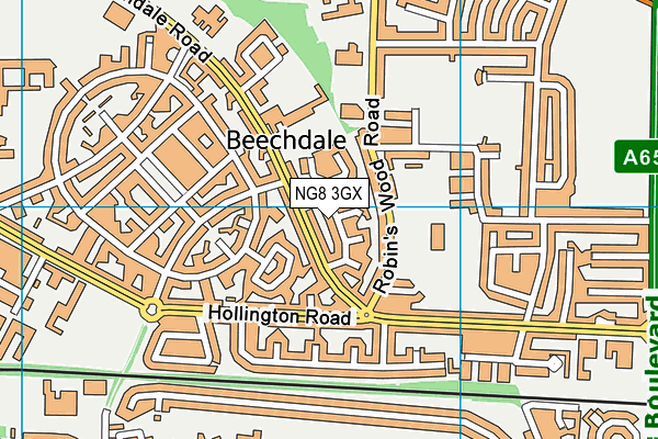 NG8 3GX map - OS VectorMap District (Ordnance Survey) NG8 3GX map - OS VectorMap District (Ordnance Survey)
