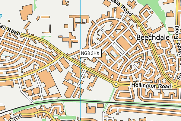 NG8 3HX map - OS VectorMap District (Ordnance Survey) NG8 3HX map - OS VectorMap District (Ordnance Survey)