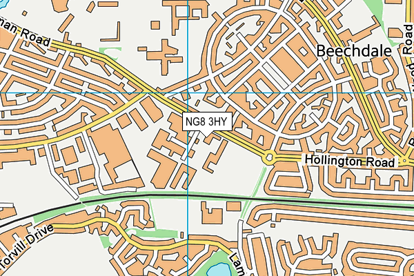 NG8 3HY map - OS VectorMap District (Ordnance Survey) NG8 3HY map - OS VectorMap District (Ordnance Survey)