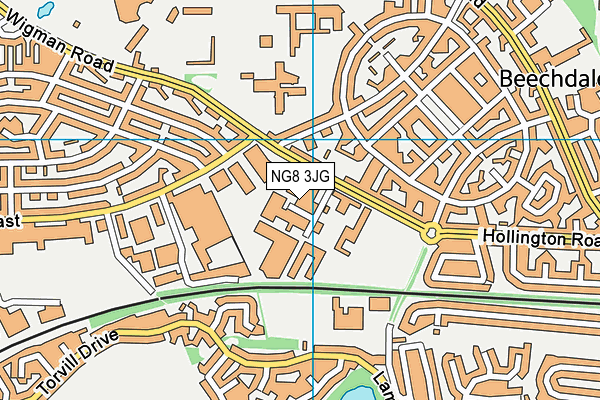 NG8 3JG map - OS VectorMap District (Ordnance Survey) NG8 3JG map - OS VectorMap District (Ordnance Survey)