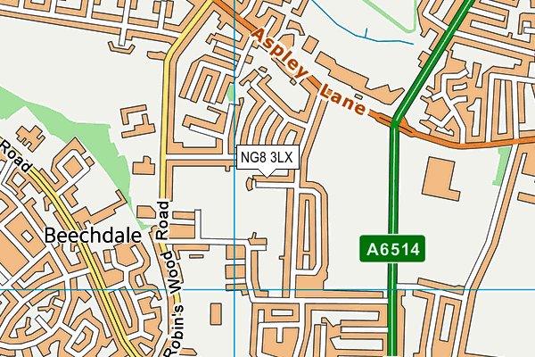 NG8 3LX map - OS VectorMap District (Ordnance Survey) NG8 3LX map - OS VectorMap District (Ordnance Survey)