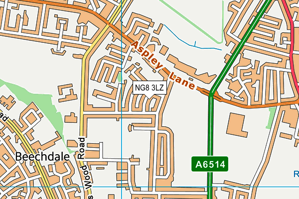 NG8 3LZ map - OS VectorMap District (Ordnance Survey) NG8 3LZ map - OS VectorMap District (Ordnance Survey)