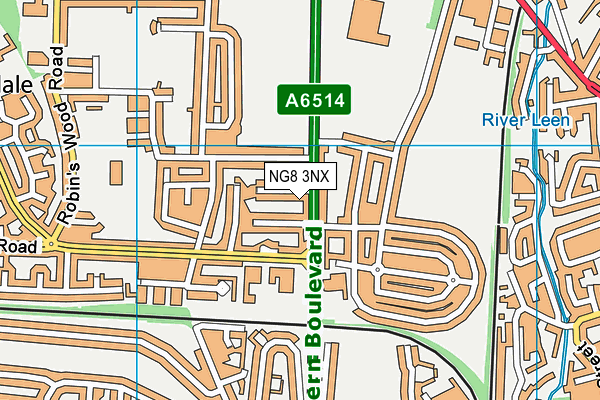 NG8 3NX map - OS VectorMap District (Ordnance Survey) NG8 3NX map - OS VectorMap District (Ordnance Survey)