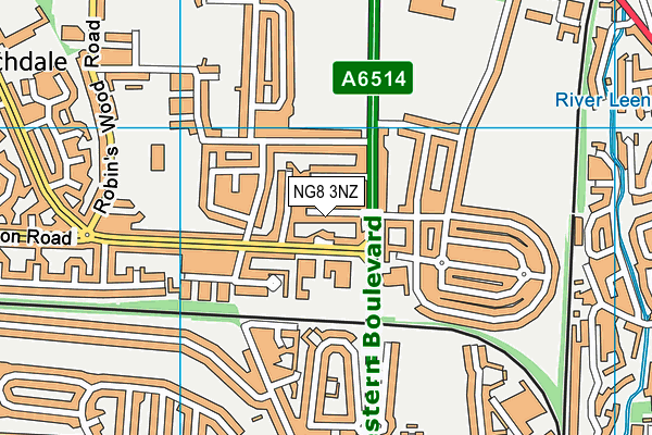 NG8 3NZ map - OS VectorMap District (Ordnance Survey) NG8 3NZ map - OS VectorMap District (Ordnance Survey)