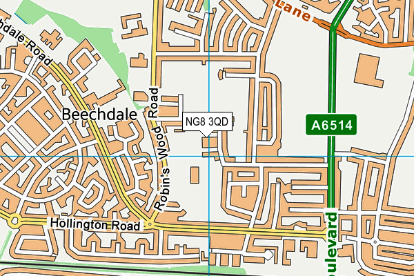 NG8 3QD map - OS VectorMap District (Ordnance Survey) NG8 3QD map - OS VectorMap District (Ordnance Survey)