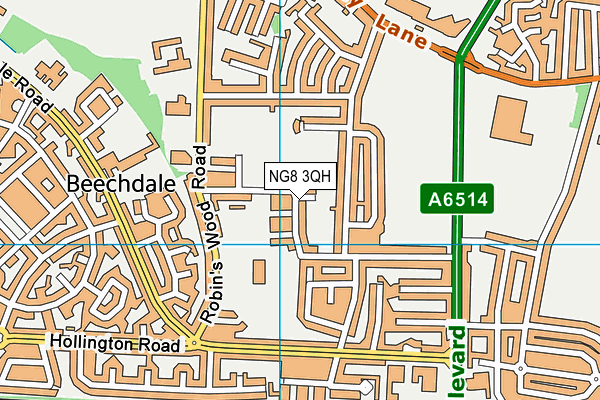 NG8 3QH map - OS VectorMap District (Ordnance Survey) NG8 3QH map - OS VectorMap District (Ordnance Survey)